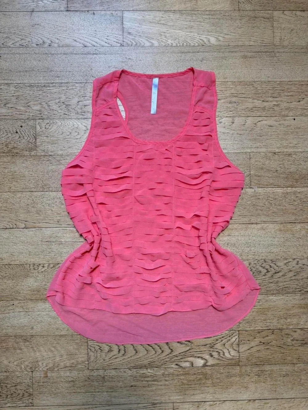 Women's Coral Sleeveless Ruffle Tank Top